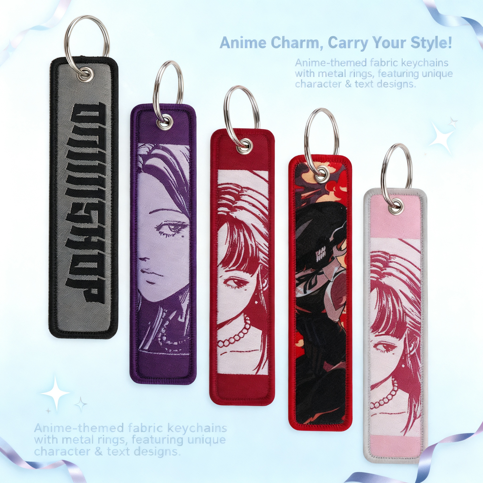 Anime Girls Embroidery Key Fob - Car Accessories In Japan 리뷰 및 가격