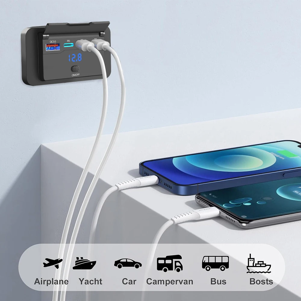 Three PD & QC 3.0 USB Car Char - Car Accessories Qc 리뷰 및 가격