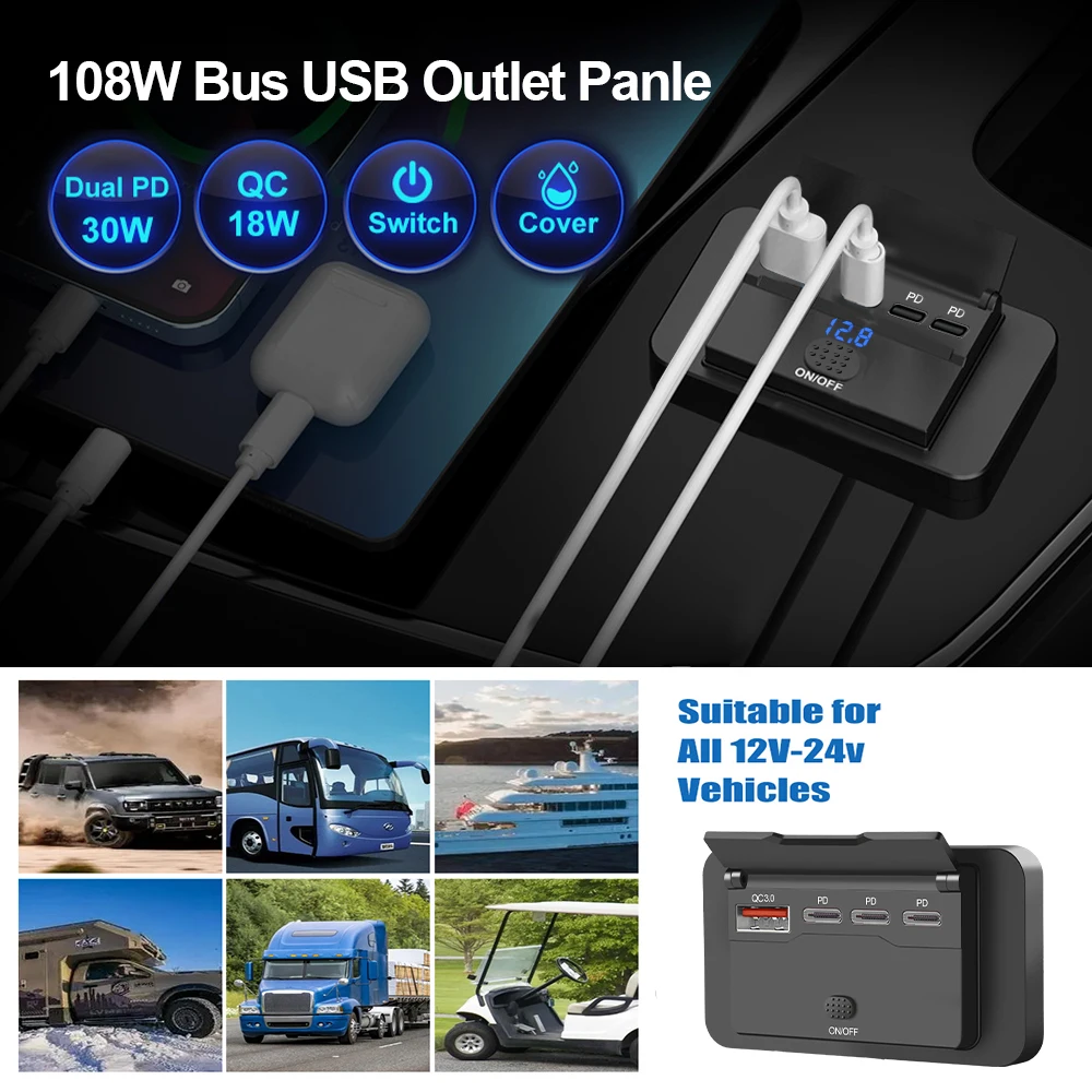 Three PD & QC 3.0 USB Car Char - Car Accessories Qc 리뷰 및 가격
