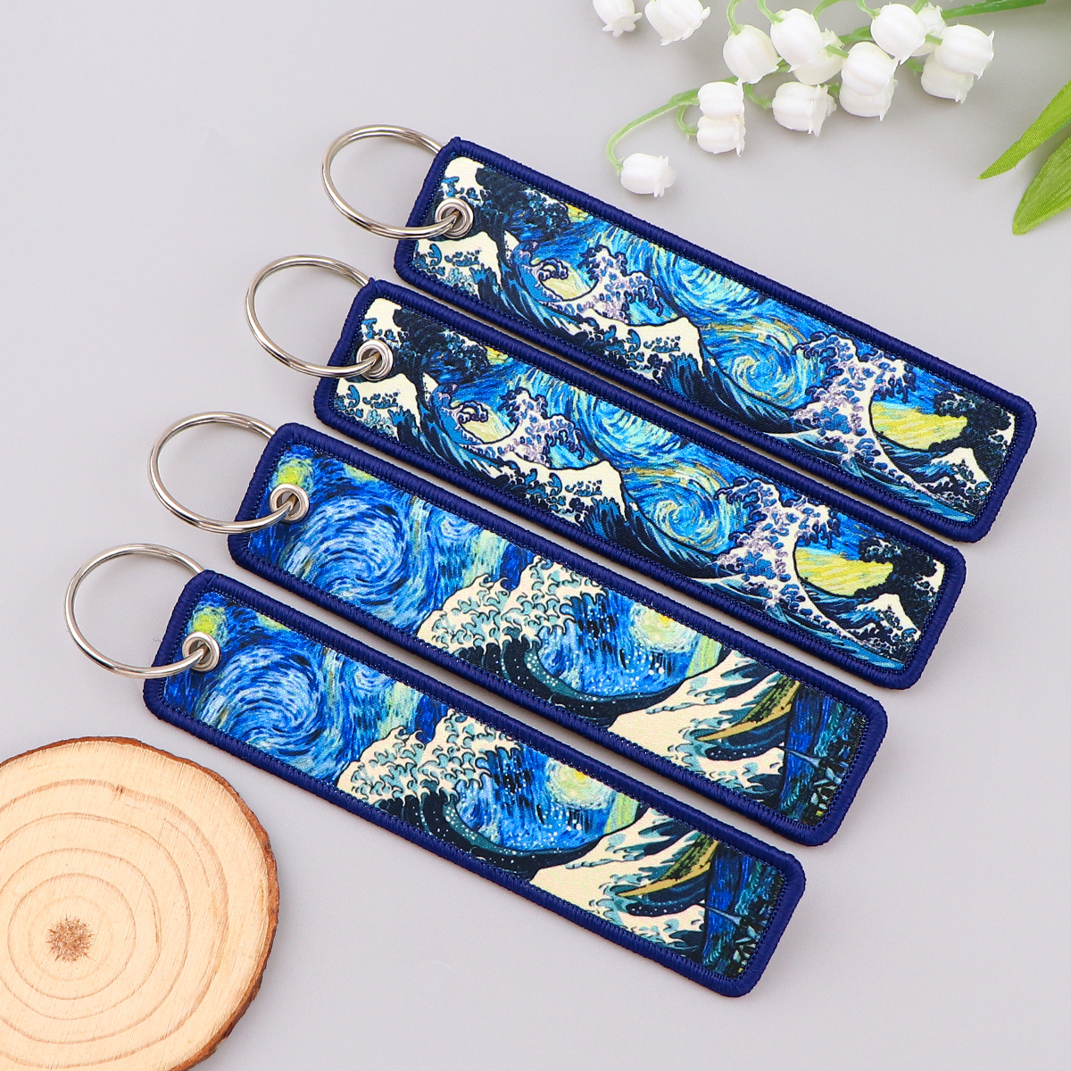 Van Gogh Embroidery Key Fobs K - Car Accessories In Japan 리뷰 및 가격