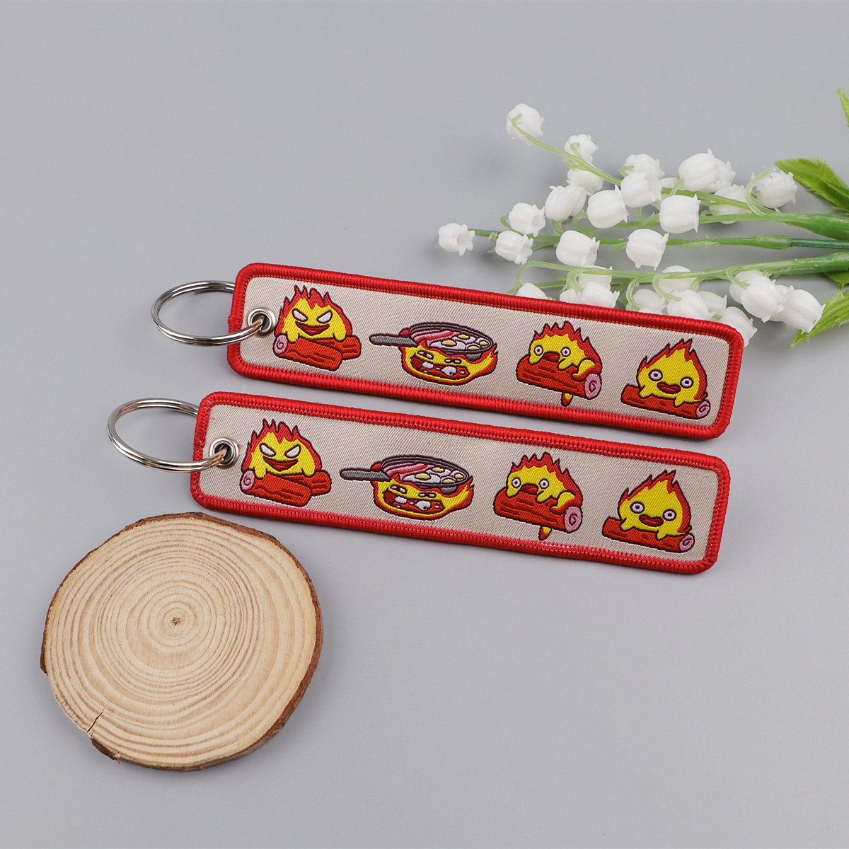 Anime Fire Embroidery Key Fobs - Car Accessories In Japan 리뷰 및 가격
