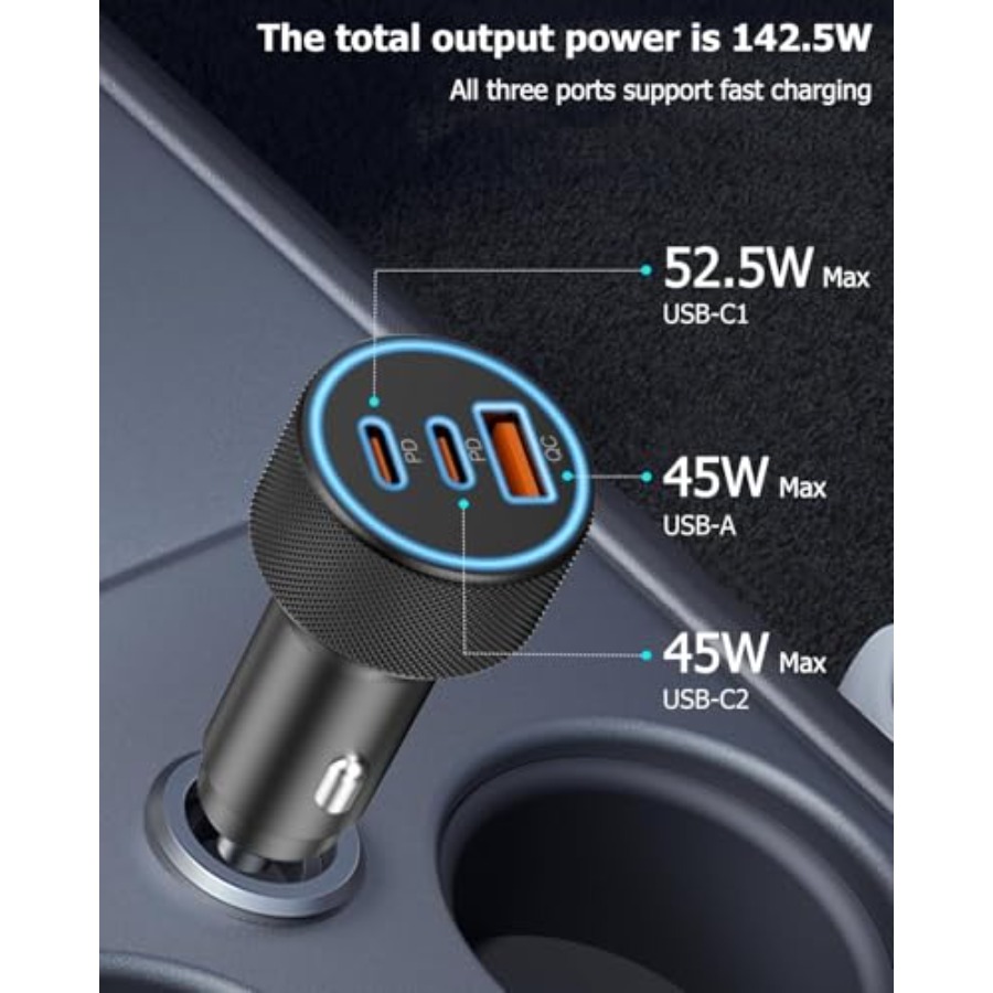 142.5W Car Charger Super Fast  - Car Accessories Qc 리뷰 및 가격